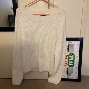 White Off The Shoulder Sweater